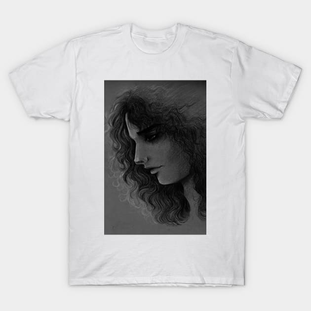 Portrait of a curly hair man T-Shirt by alien3287